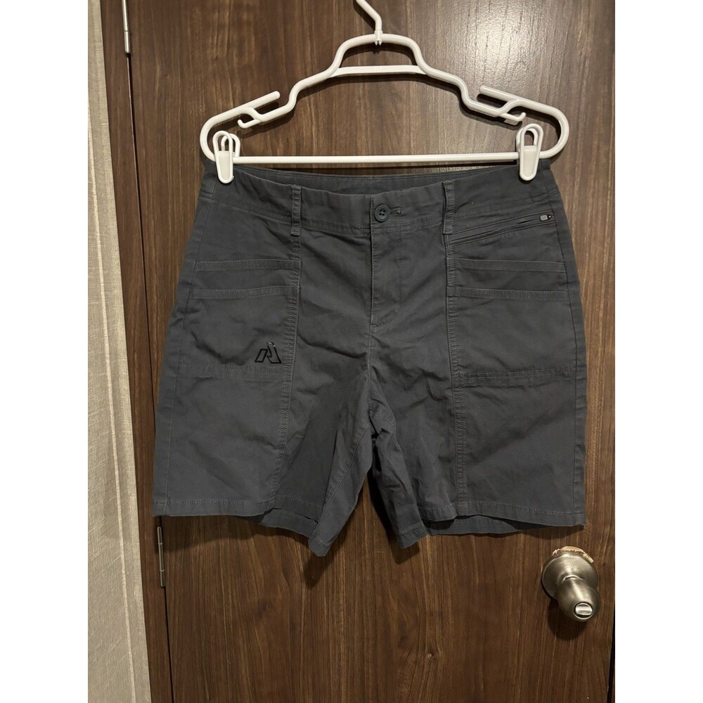 Eddie Bauer First Ascent Shorts Womens 8 Gray Utility Nylon Outdoor Hiking